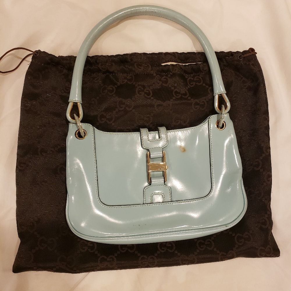 Gucci Light Turquoise Leather Small Shoulder Bag